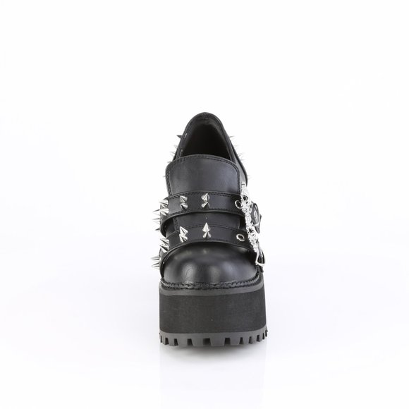 Demonia Assault 38 Black Platform Loafer Shoes - Picture 4 of 5